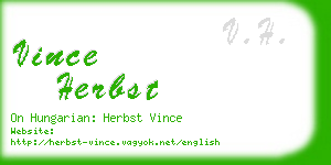 vince herbst business card